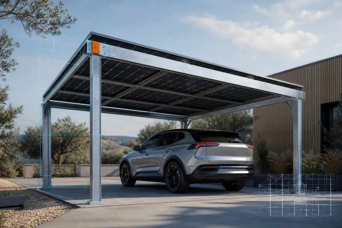 Carport solaire photovoltaïque : principe, prix et rentabilité